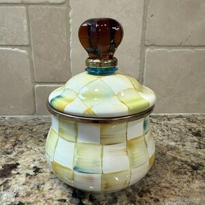 Mackenzie Childs Parchment check small canister